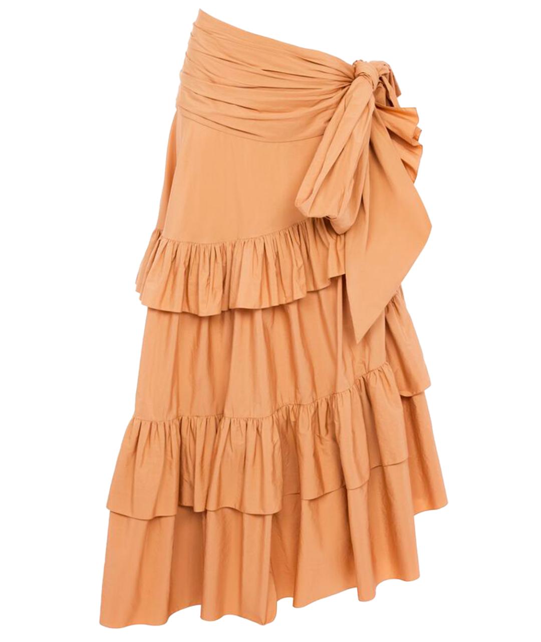 CHLOE Бежевая хлопковая юбка миди, фото 1