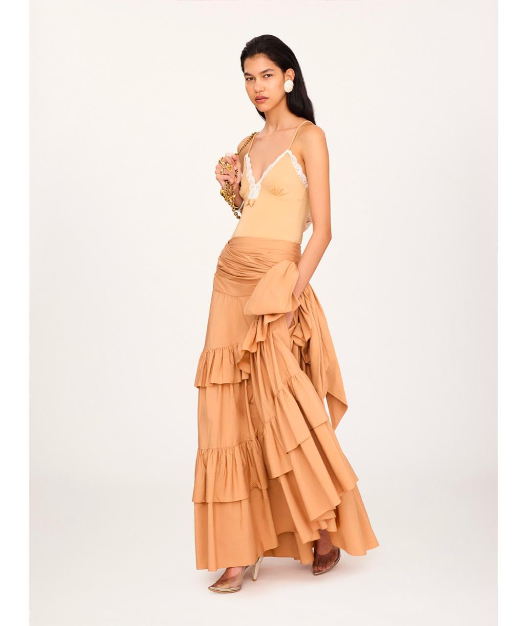 CHLOE Бежевая хлопковая юбка миди, фото 3