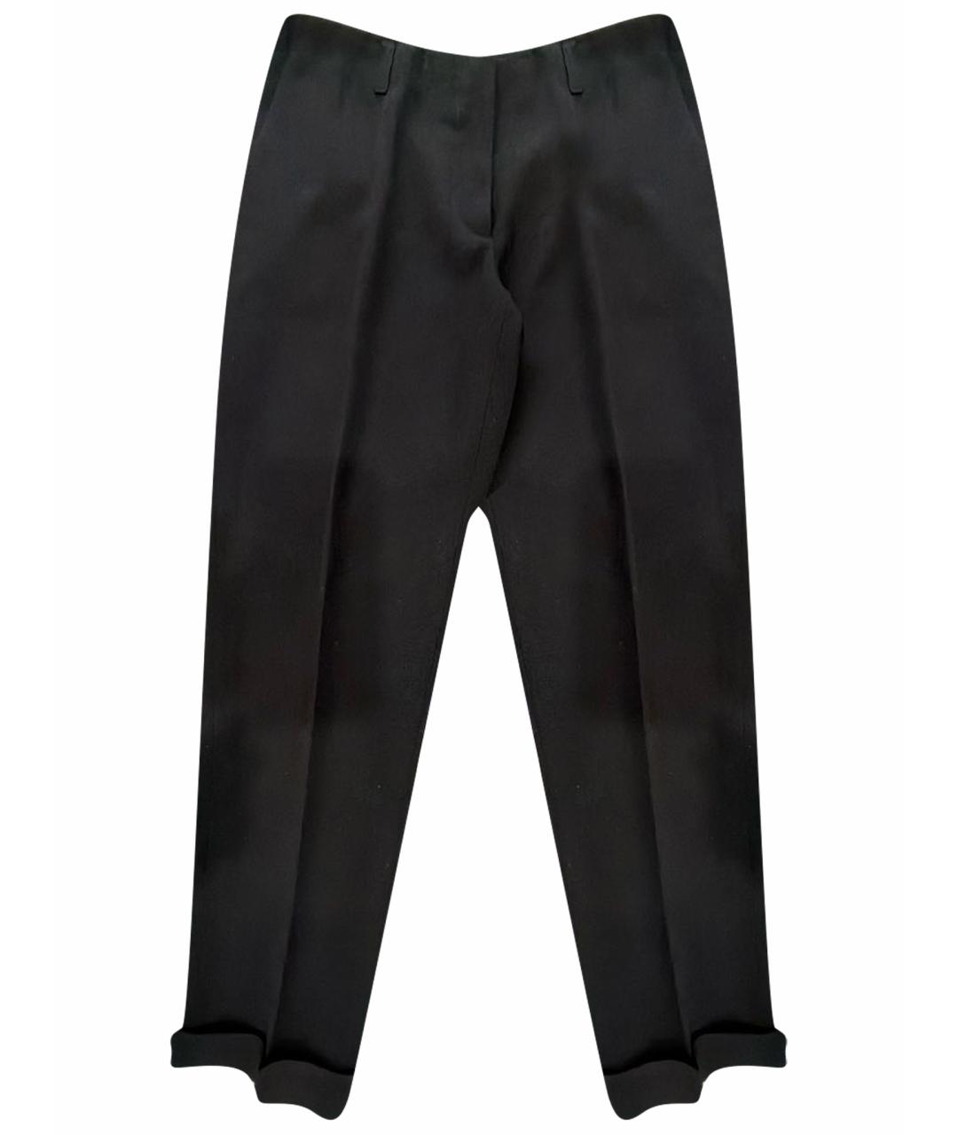 DRIES VAN NOTEN Черные шерстяные прямые брюки, фото 1