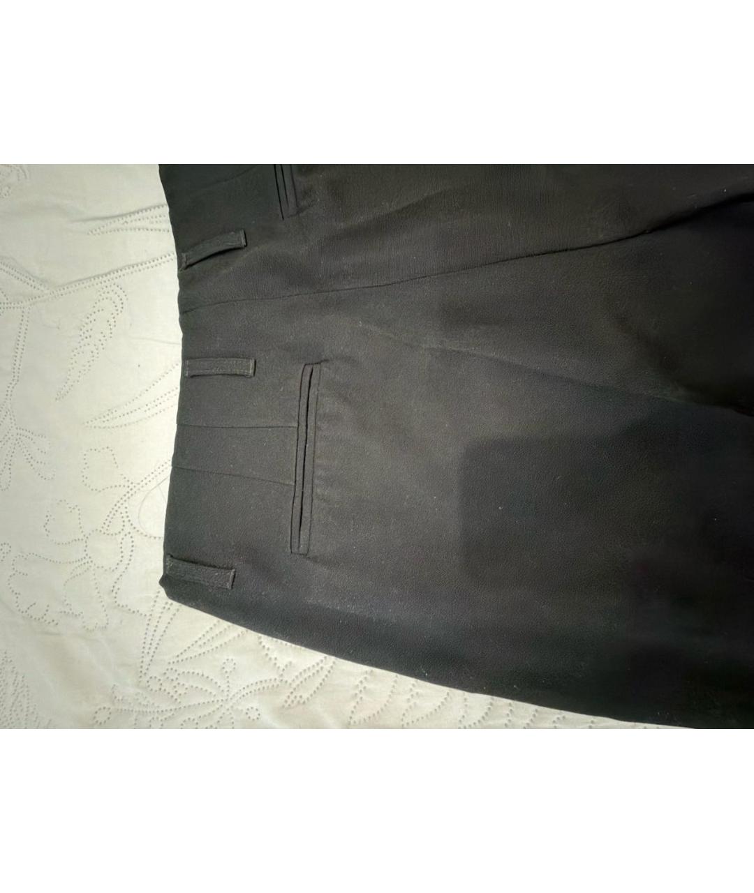 DRIES VAN NOTEN Черные шерстяные прямые брюки, фото 4