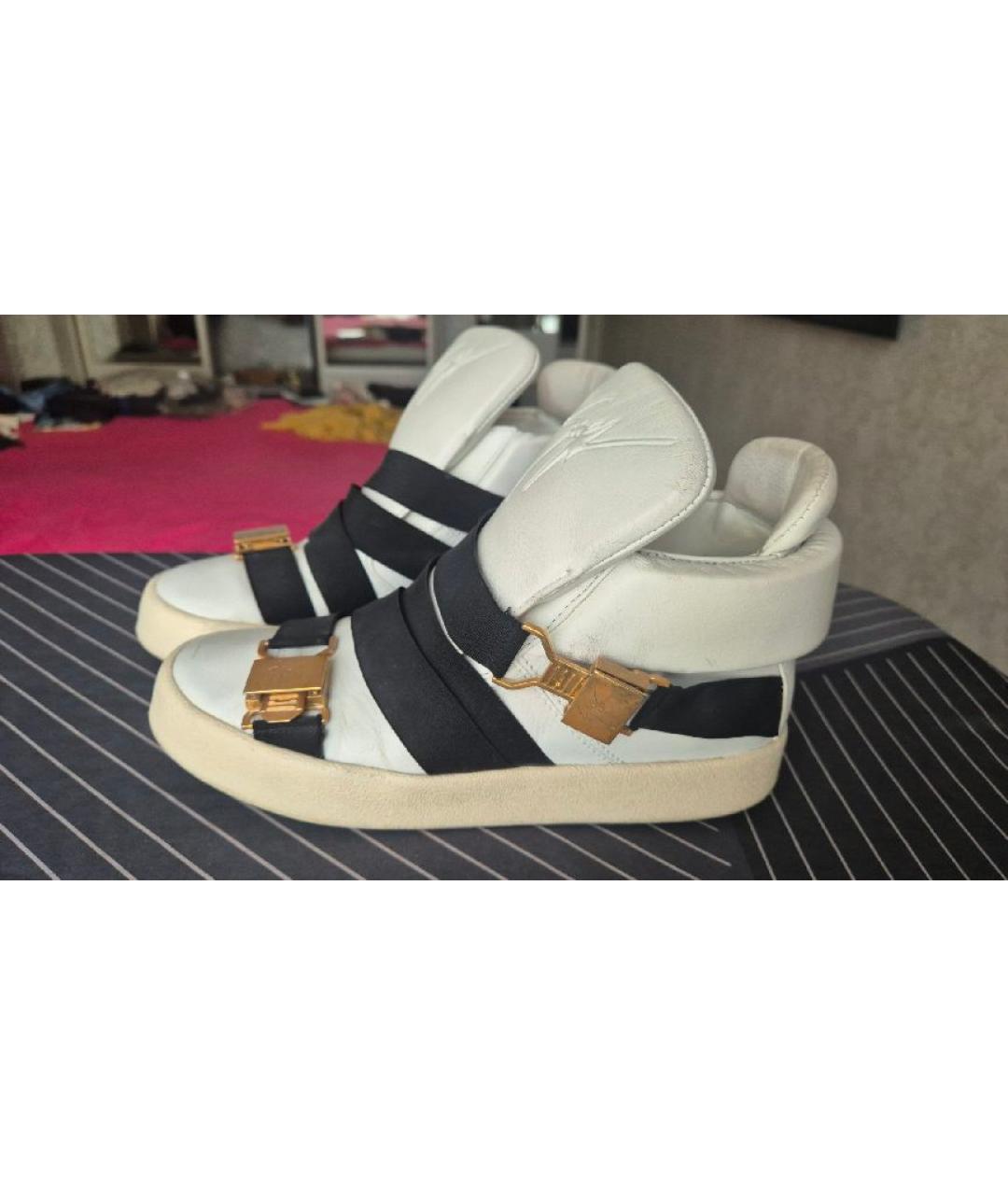 GIUSEPPE ZANOTTI DESIGN Белые кожаные кроссовки, фото 5