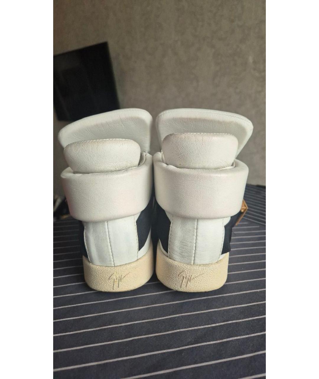 GIUSEPPE ZANOTTI DESIGN Белые кожаные кроссовки, фото 4