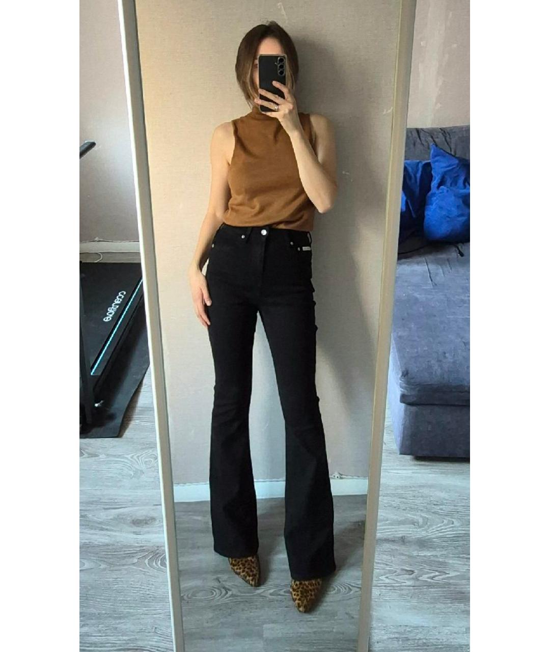 CALVIN KLEIN Черные хлопковые джинсы клеш, фото 3