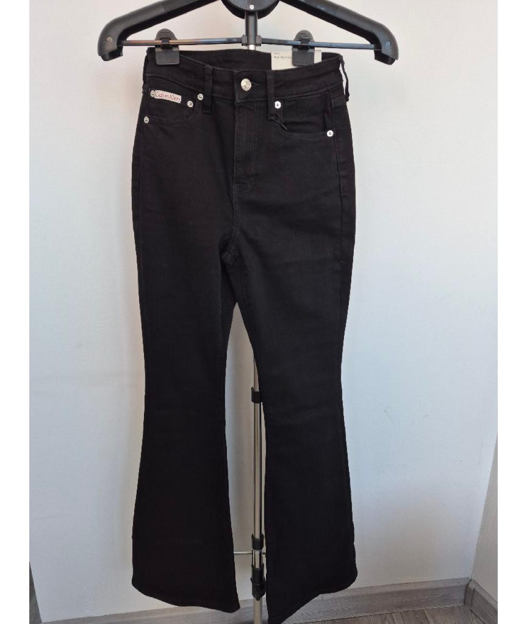 CALVIN KLEIN Черные хлопковые джинсы клеш, фото 4