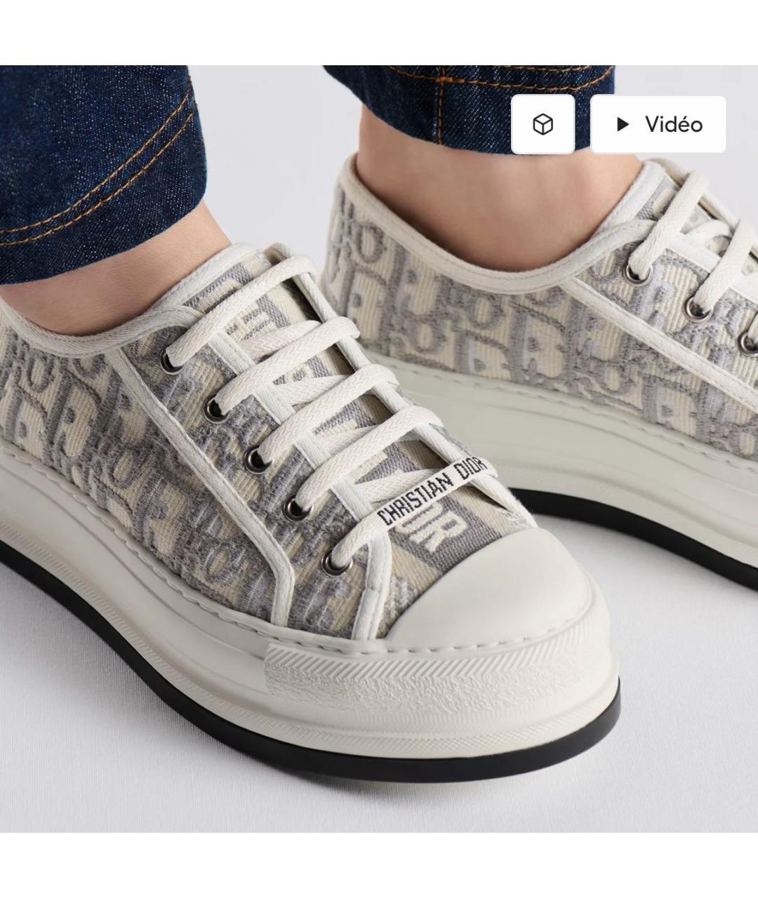 CHRISTIAN DIOR Серые кожаные кеды, фото 6