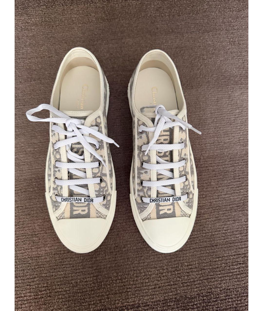 CHRISTIAN DIOR Серые кожаные кеды, фото 2