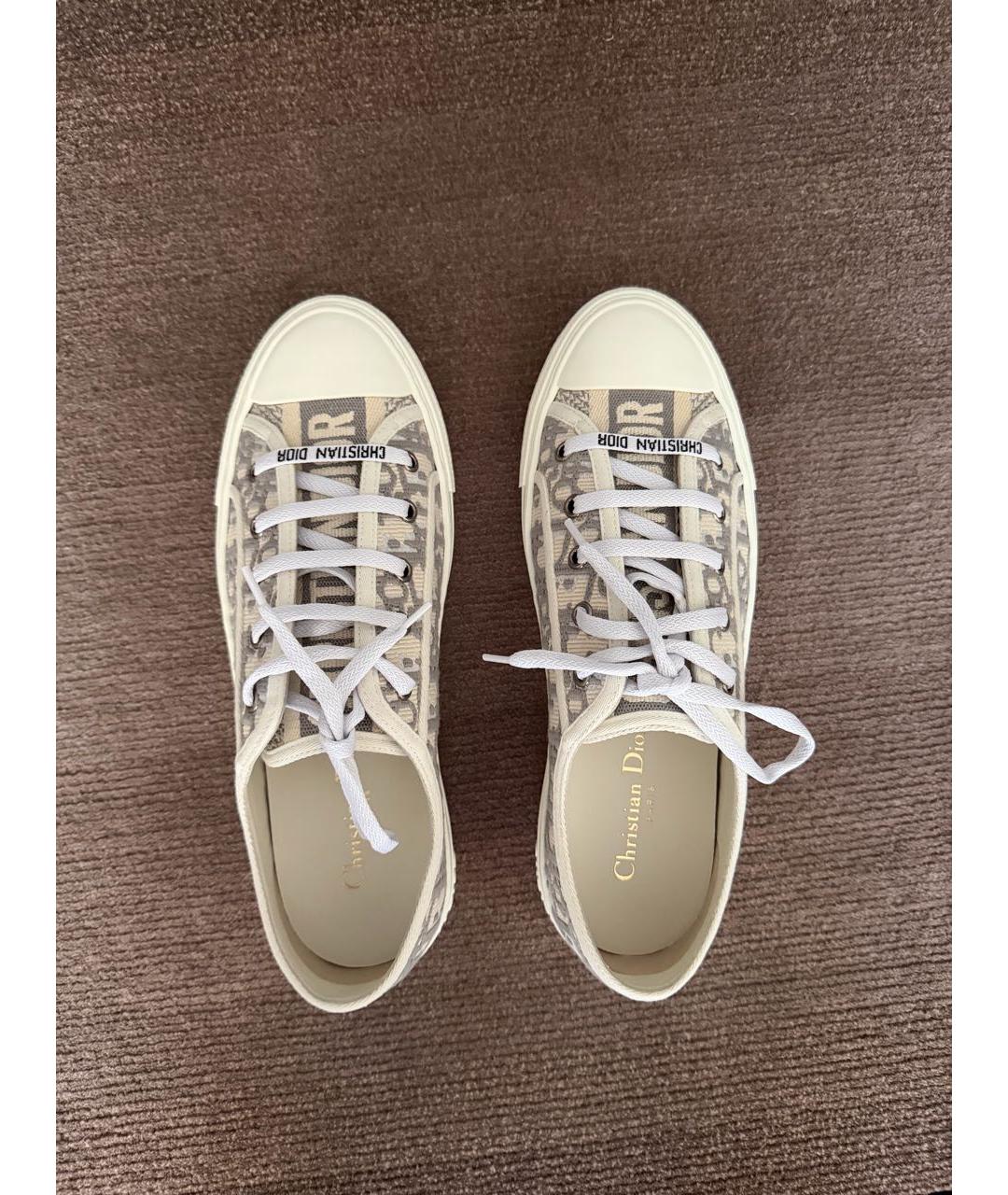 CHRISTIAN DIOR Серые кожаные кеды, фото 3
