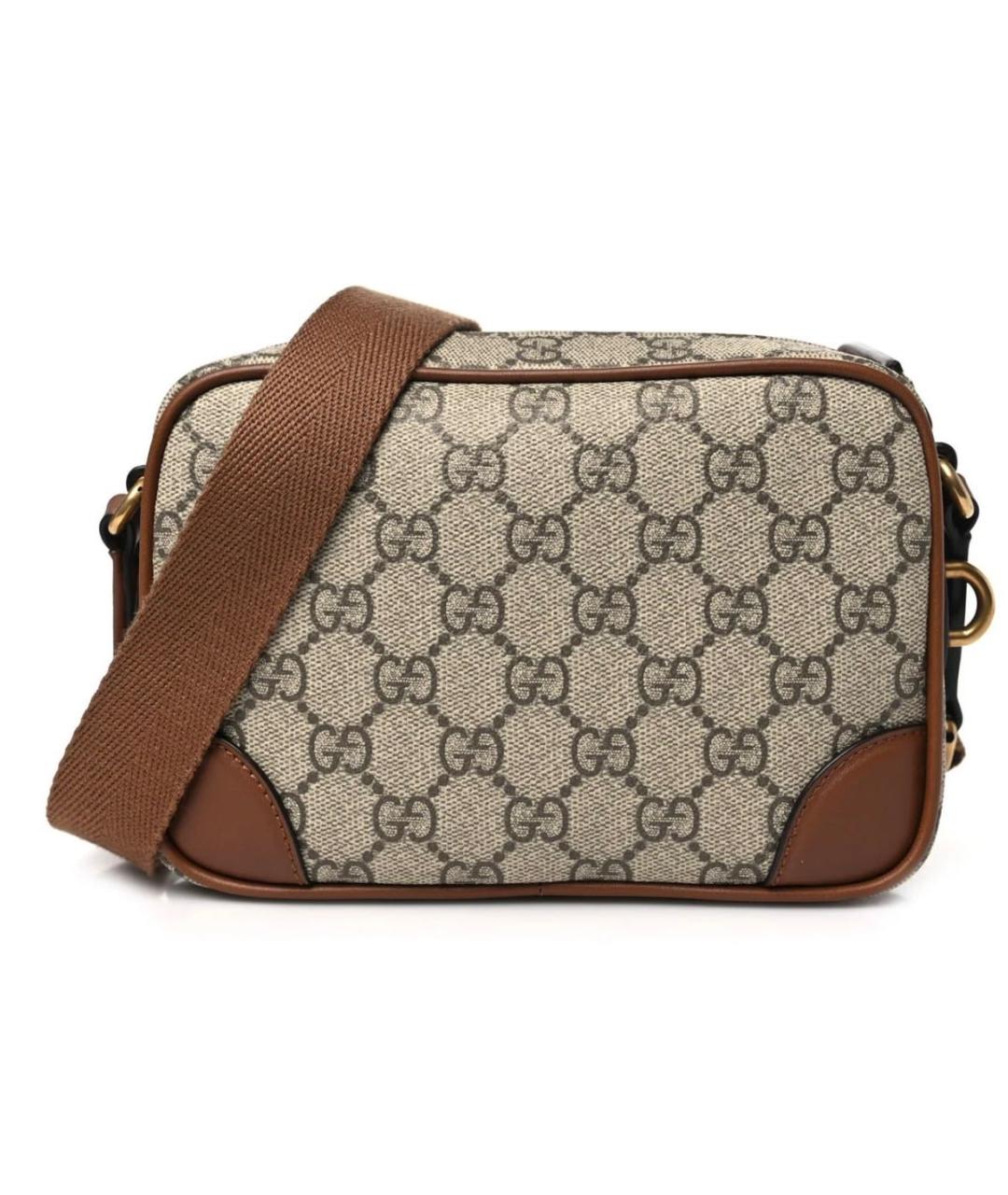 GUCCI Бежевая кожаная сумка через плечо, фото 9