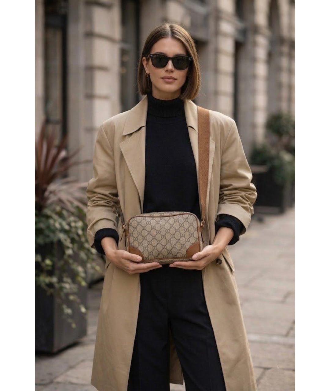 GUCCI Бежевая кожаная сумка через плечо, фото 4