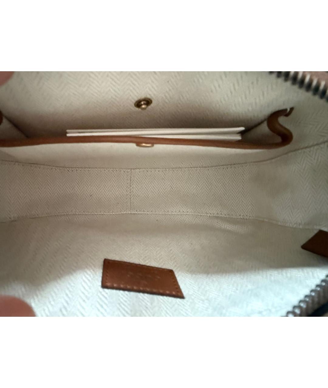 GUCCI Бежевая кожаная сумка через плечо, фото 7