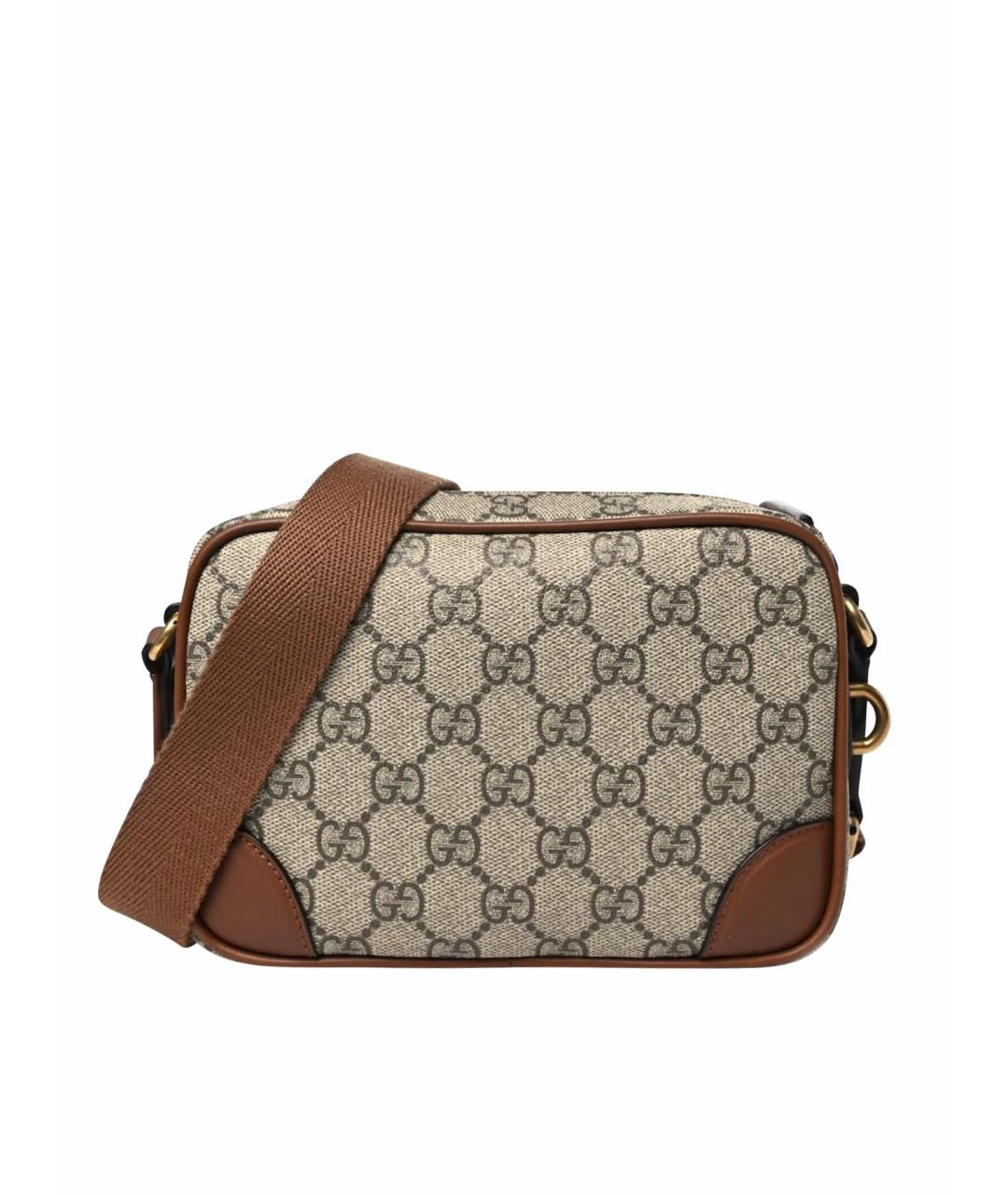 GUCCI Бежевая кожаная сумка через плечо, фото 1