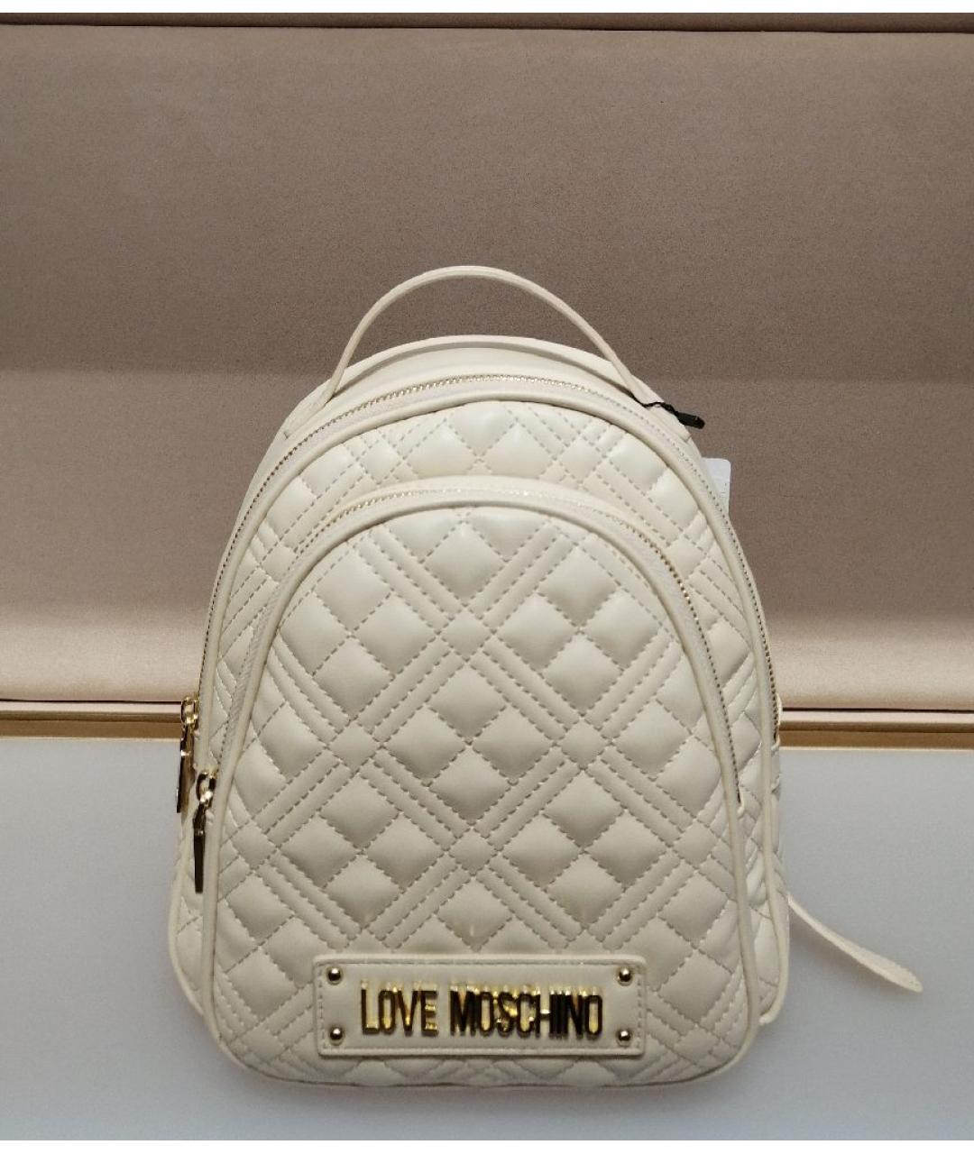 LOVE MOSCHINO Белый рюкзак, фото 4