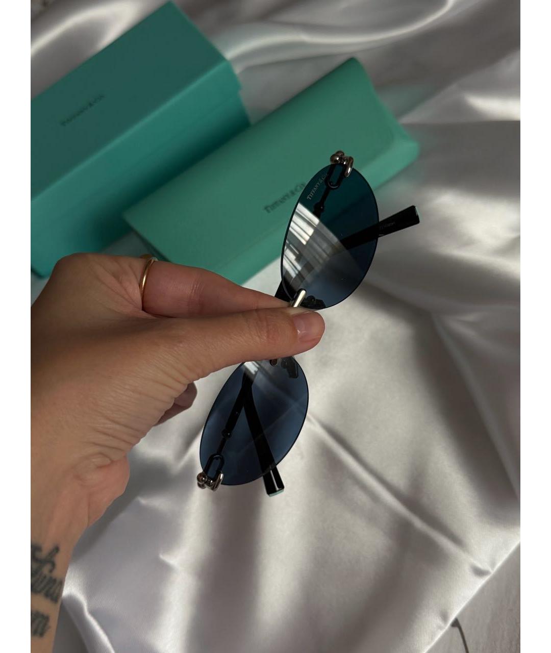 TIFFANY&CO Синие металлические солнцезащитные очки, фото 2