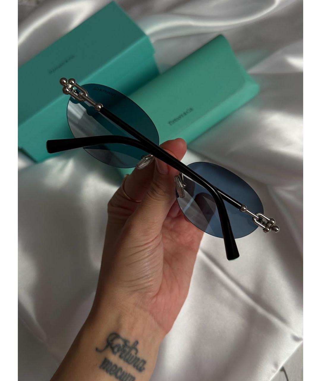 TIFFANY&CO Синие металлические солнцезащитные очки, фото 3