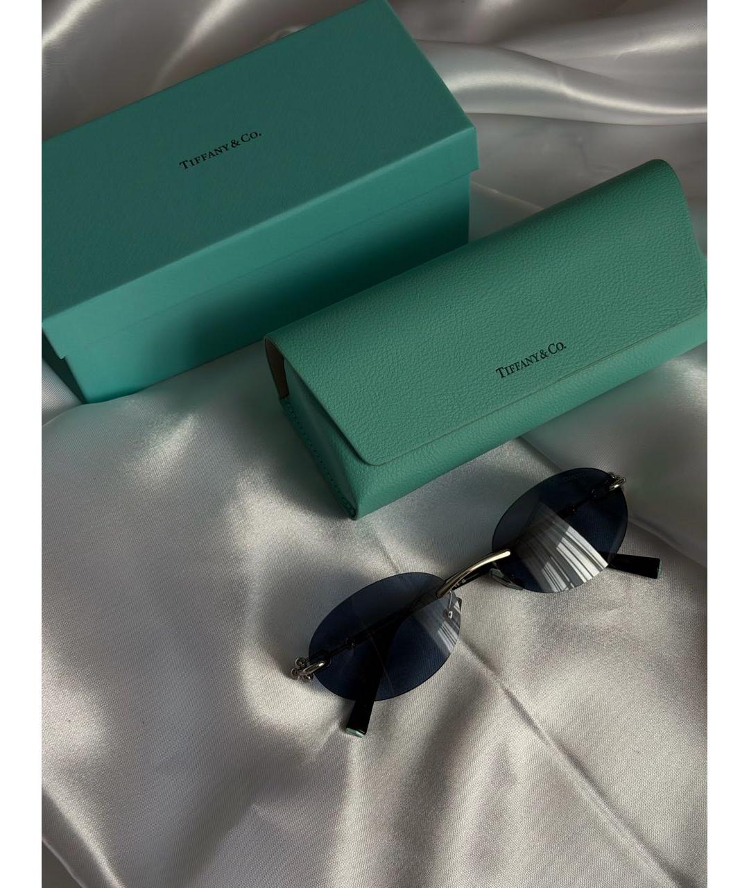 TIFFANY&CO Синие металлические солнцезащитные очки, фото 4