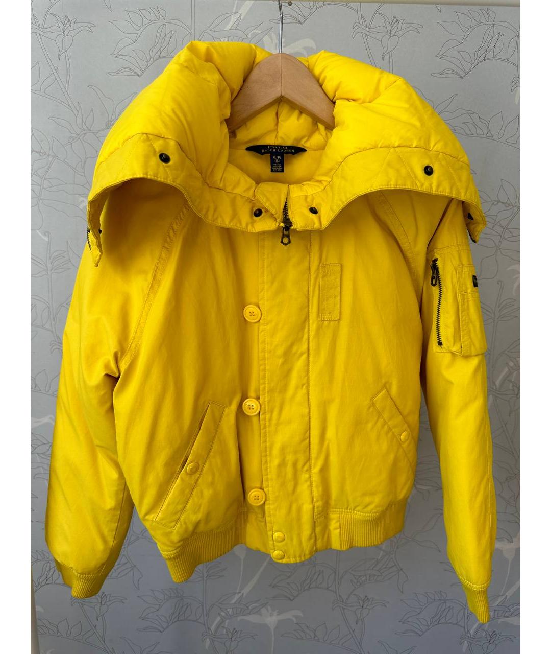 POLO RALPH LAUREN Желтый полиэстеровый пуховик, фото 6