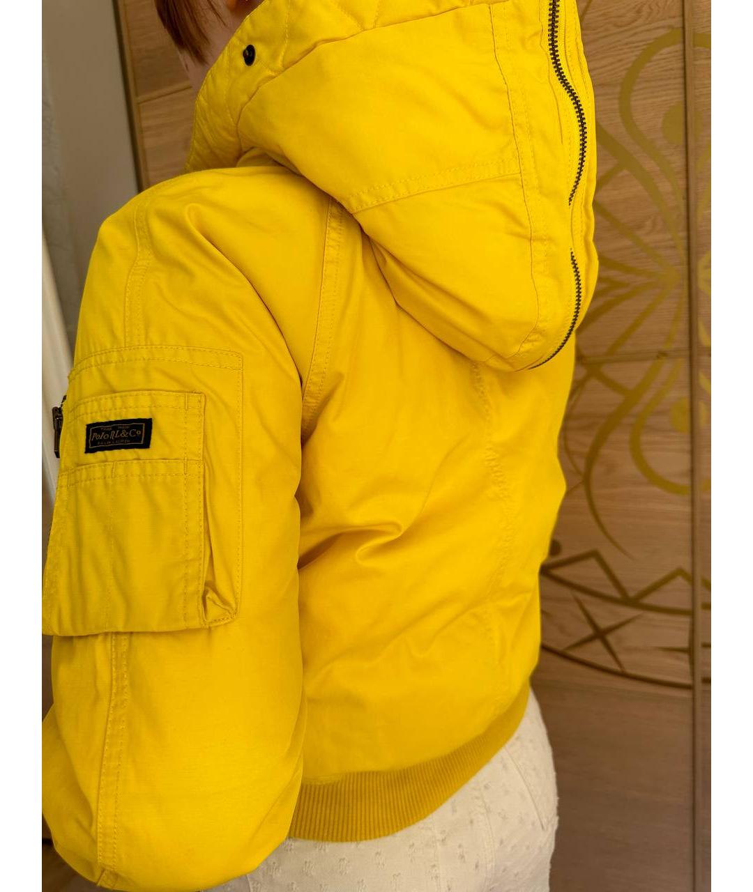 POLO RALPH LAUREN Желтый полиэстеровый пуховик, фото 2