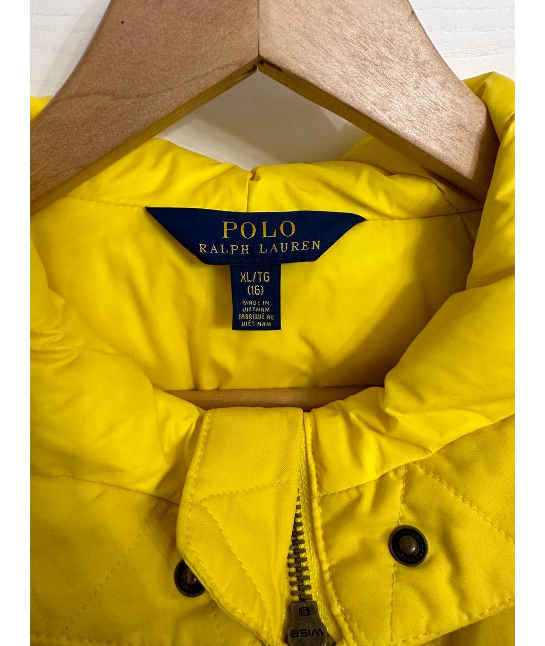 POLO RALPH LAUREN Желтый полиэстеровый пуховик, фото 3