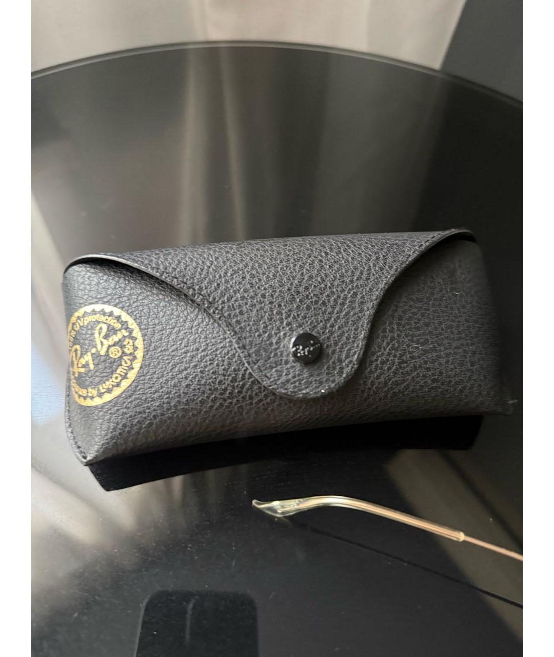 RAY BAN Золотые металлические солнцезащитные очки, фото 4