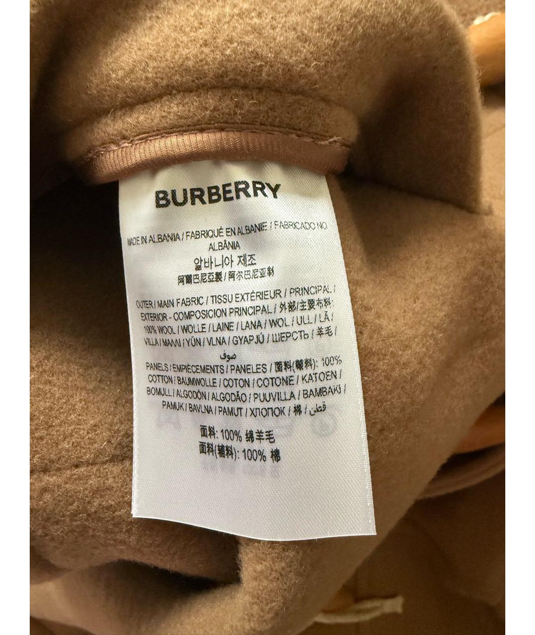 BURBERRY Коричневое шерстяное пальто, фото 5