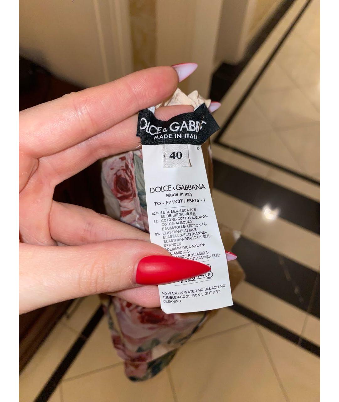 DOLCE&GABBANA Розовая шелковая майка, фото 3