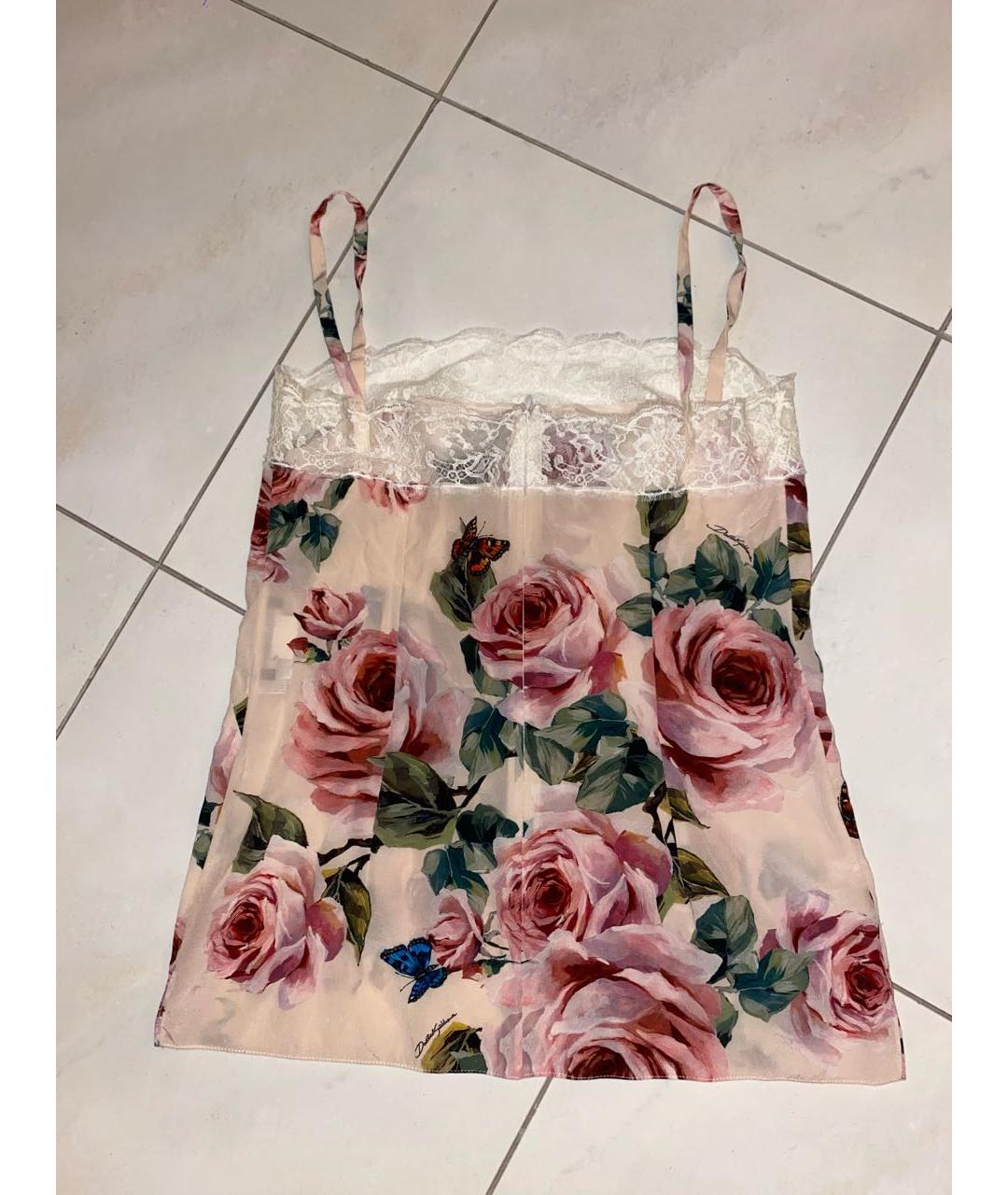 DOLCE&GABBANA Розовая шелковая майка, фото 2