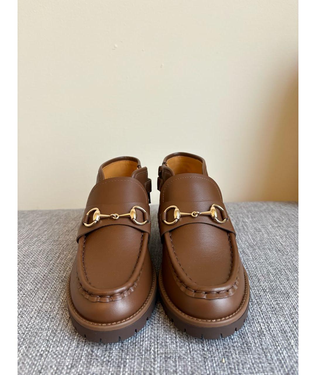 GUCCI KIDS Коричневые кожаные ботинки, фото 2