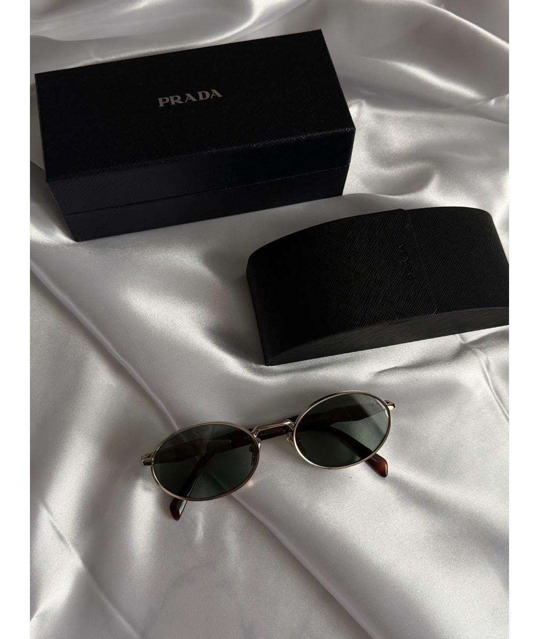 PRADA Зеленые металлические солнцезащитные очки, фото 4