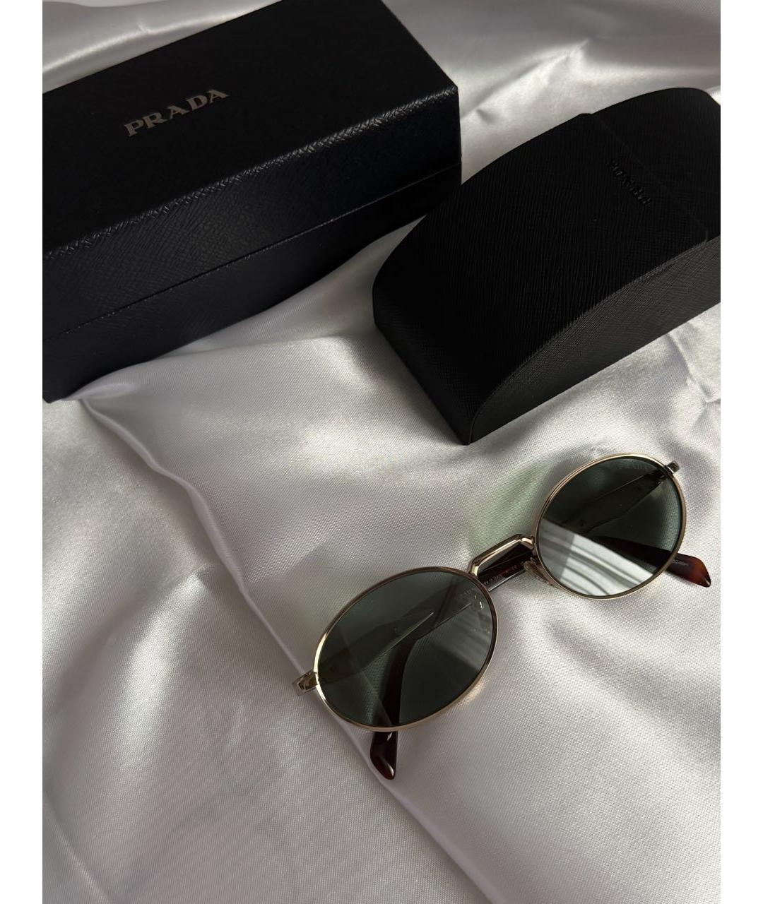 PRADA Зеленые металлические солнцезащитные очки, фото 2