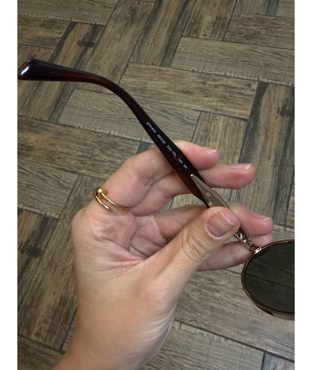 PRADA Зеленые металлические солнцезащитные очки, фото 3