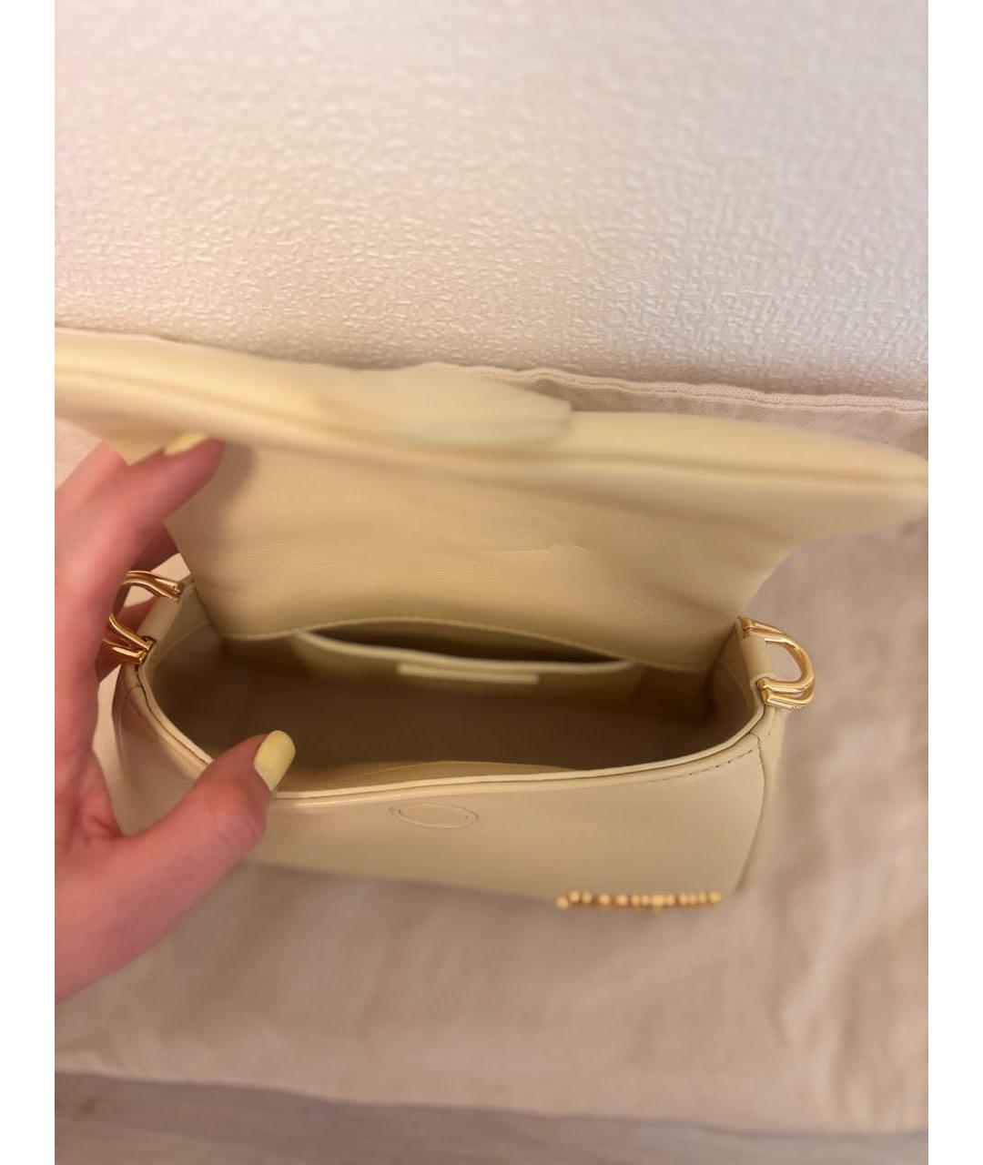 JACQUEMUS Бежевая кожаная сумка через плечо, фото 4