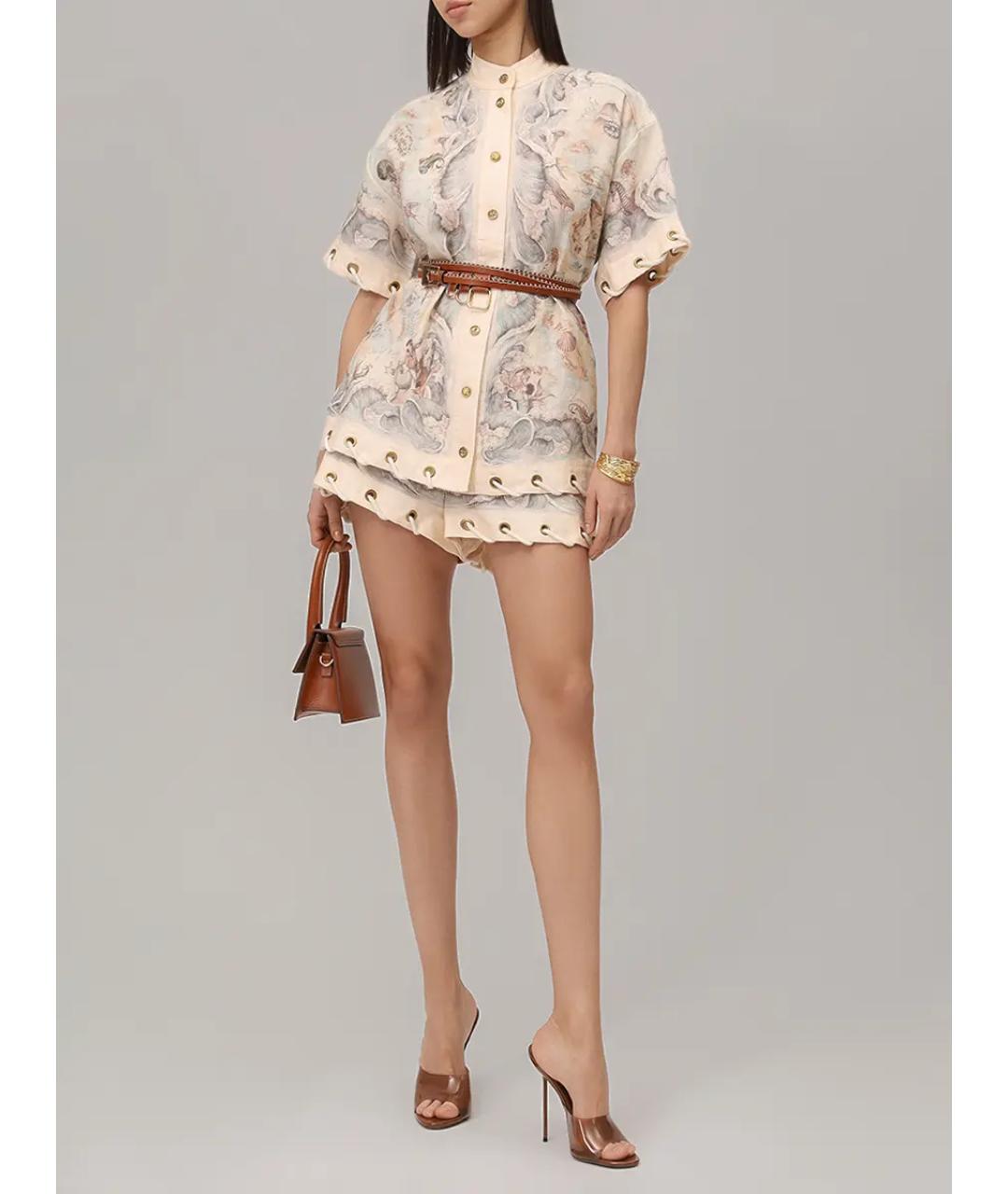 ZIMMERMANN Бежевые шорты, фото 2