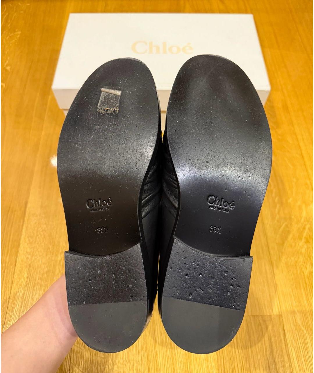 CHLOE Черные кожаные лоферы, фото 4