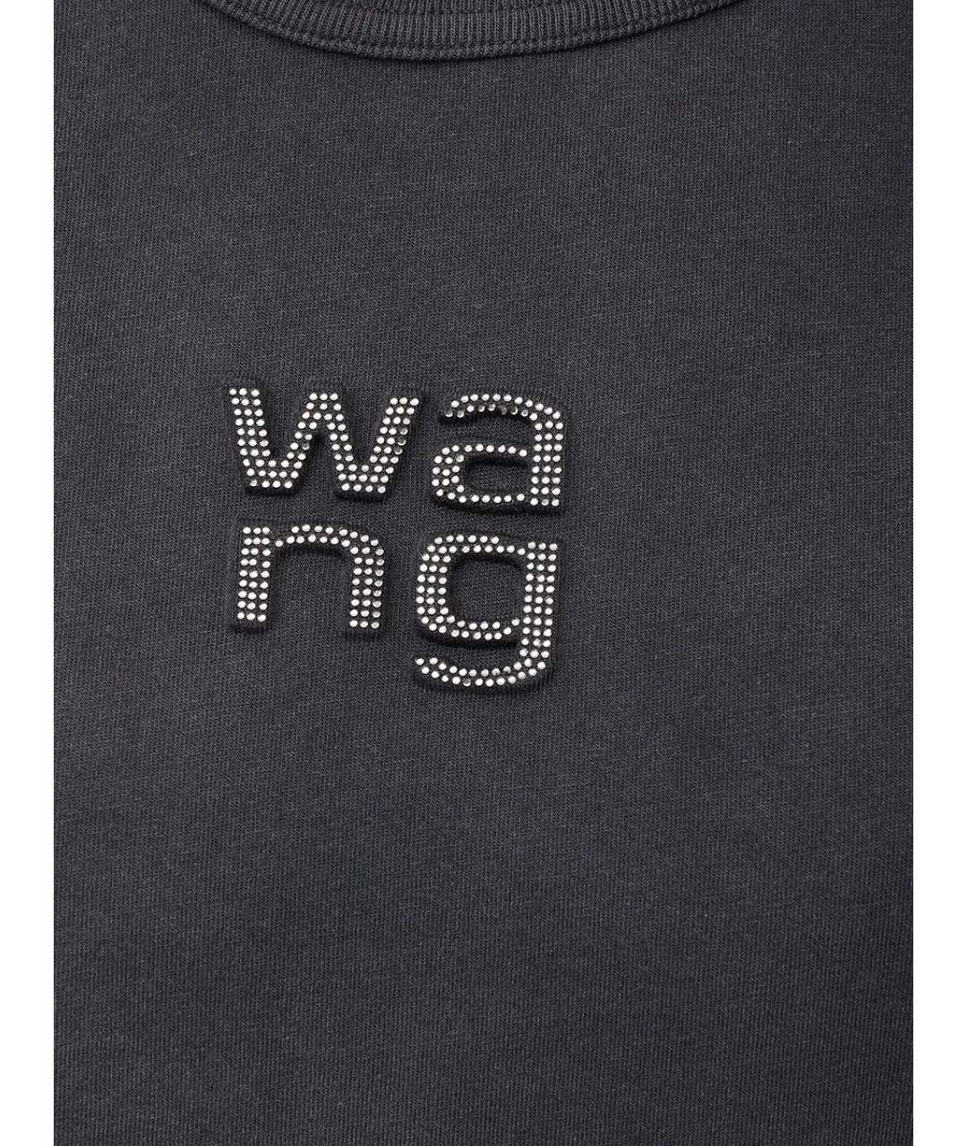 ALEXANDER WANG Серая хлопковая футболка, фото 6