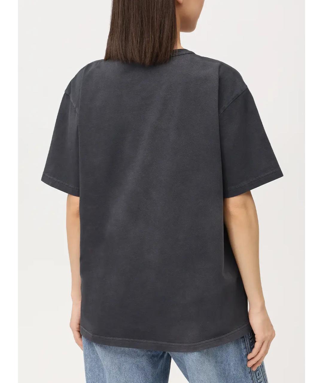 ALEXANDER WANG Серая хлопковая футболка, фото 3