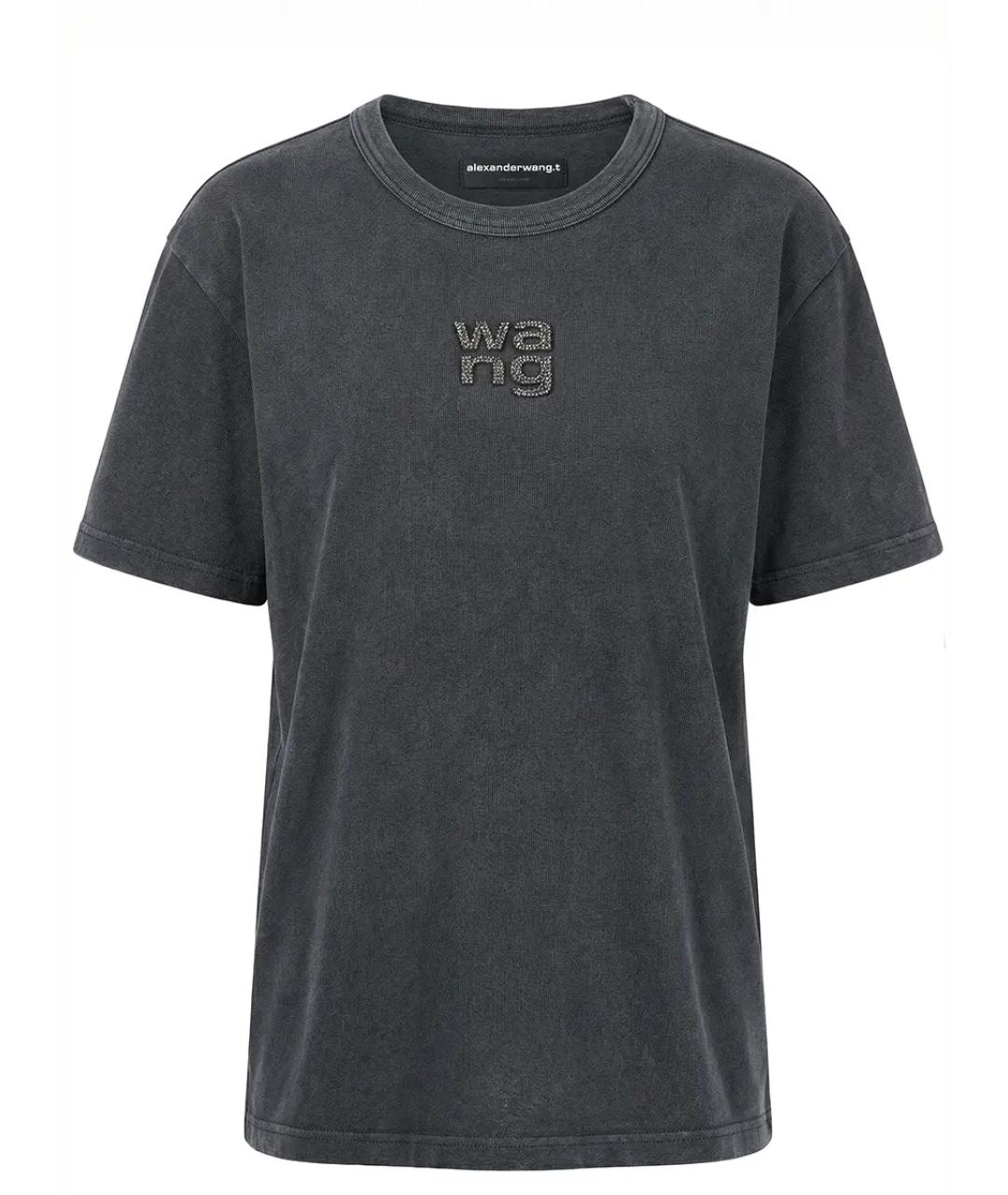 ALEXANDER WANG Серая хлопковая футболка, фото 1