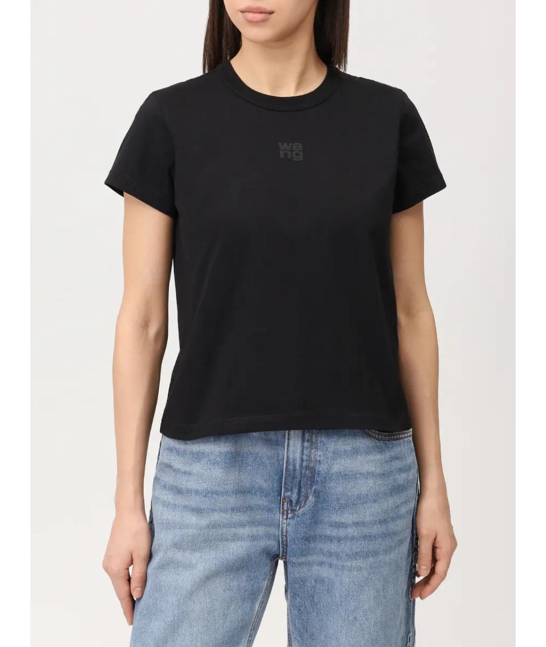 ALEXANDER WANG Черная хлопковая футболка, фото 4