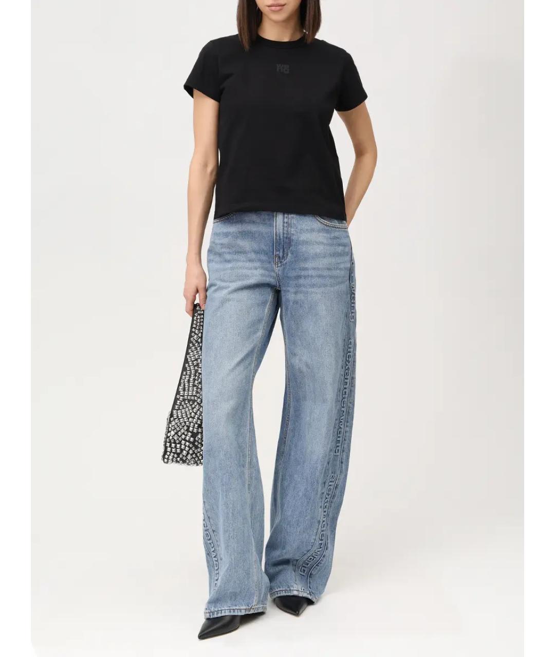 ALEXANDER WANG Черная хлопковая футболка, фото 2