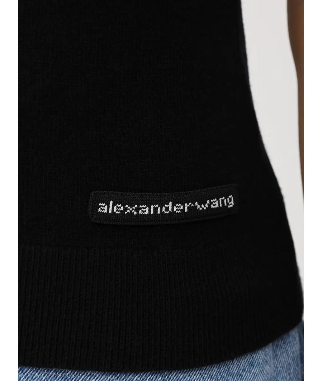 ALEXANDER WANG Черная шерстяная футболка, фото 6