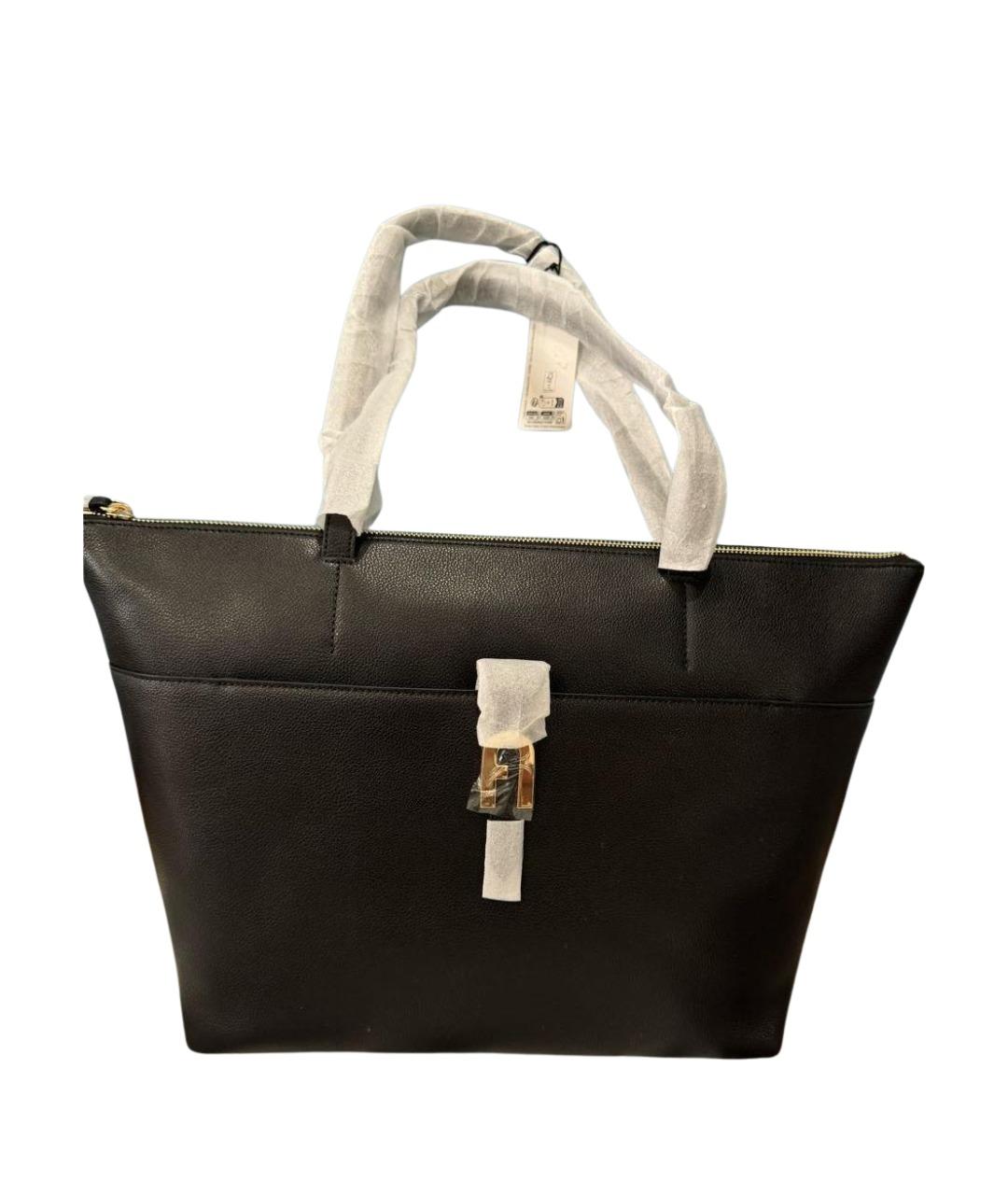 FURLA Черная кожаная сумка тоут, фото 1