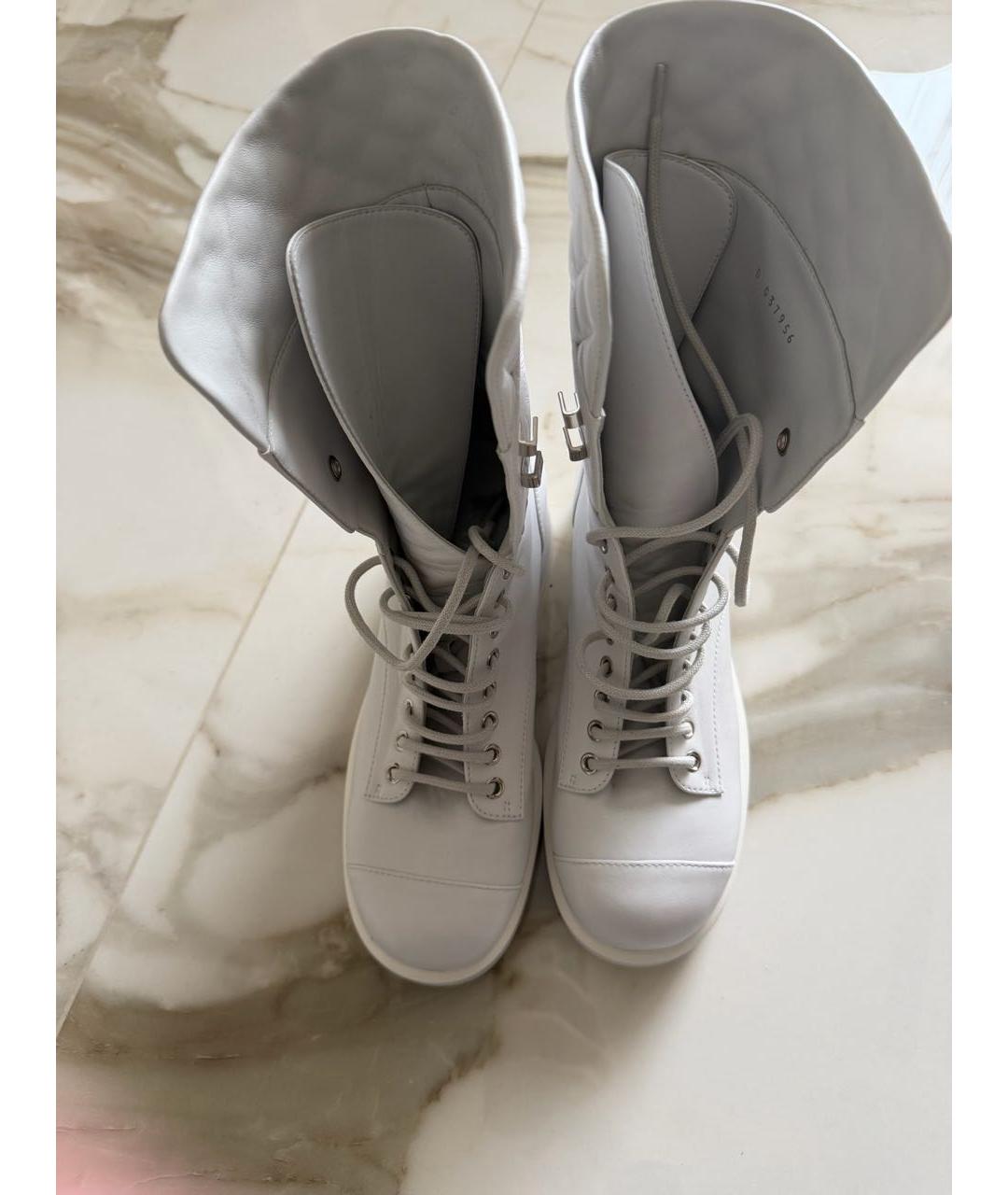 CHANEL Белые кожаные ботинки, фото 5