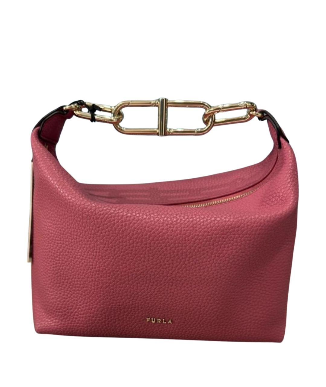 FURLA Розовая кожаная сумка с короткими ручками, фото 1