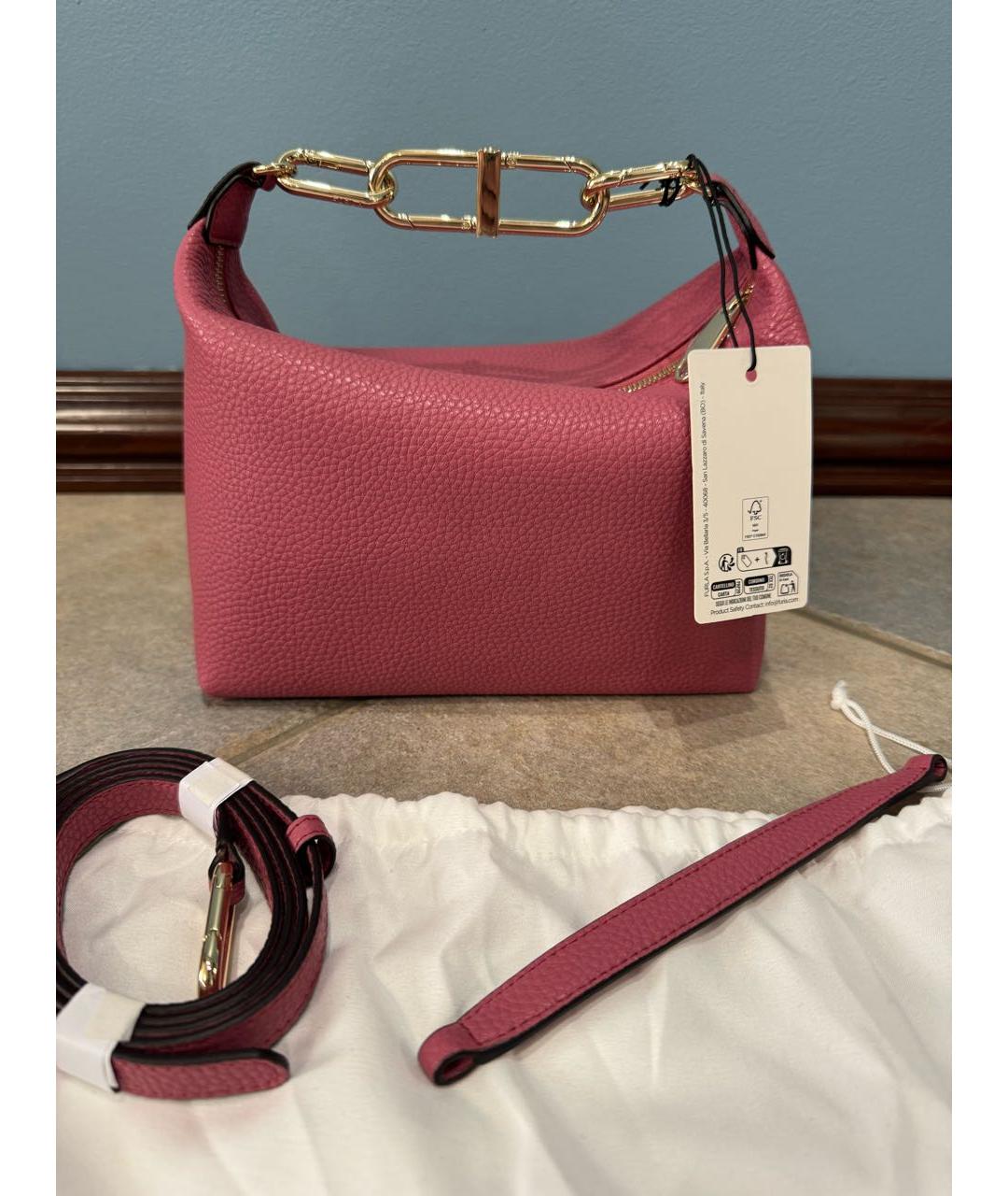 FURLA Розовая кожаная сумка с короткими ручками, фото 3
