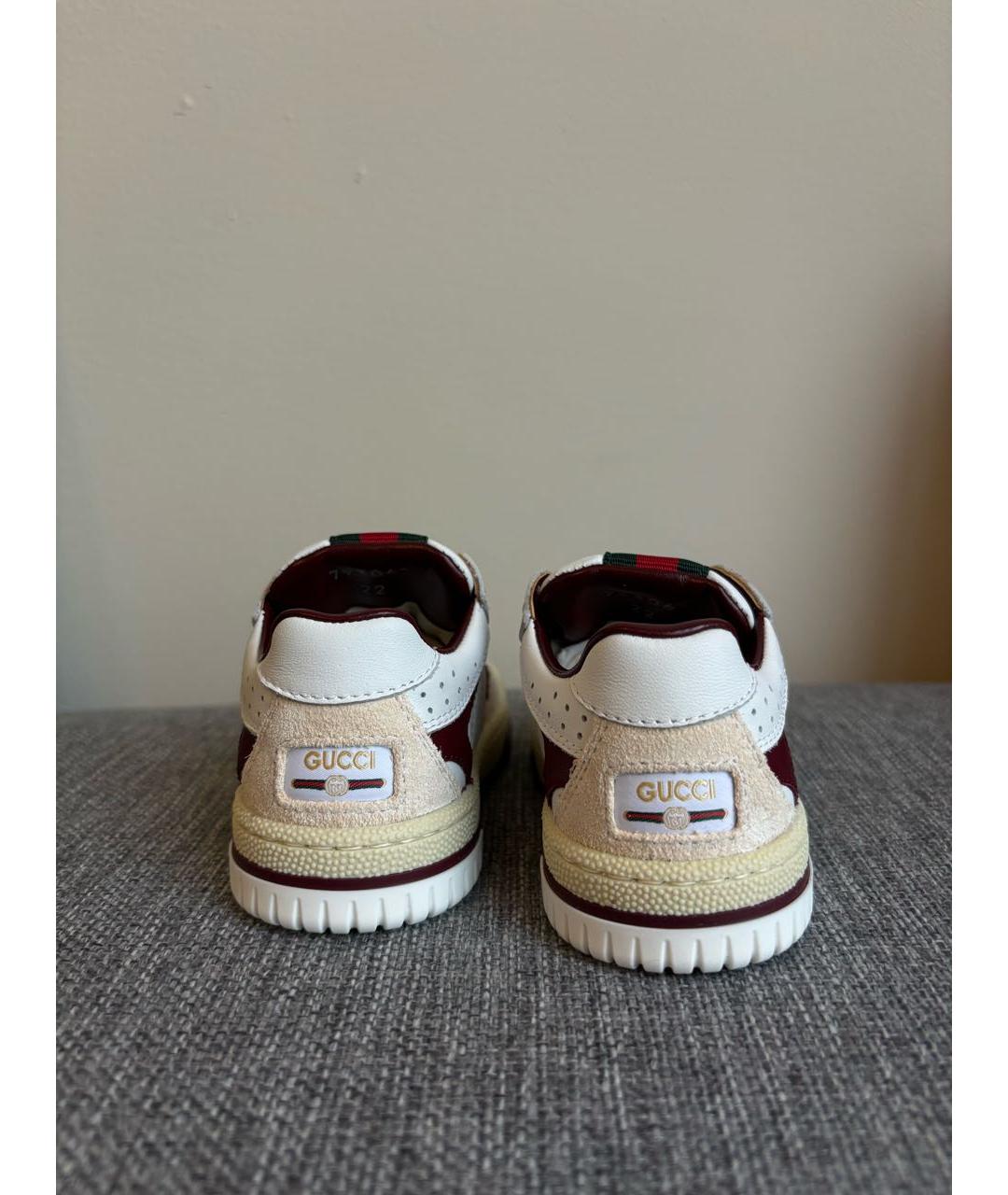 GUCCI KIDS Белые кожаные кеды, фото 4