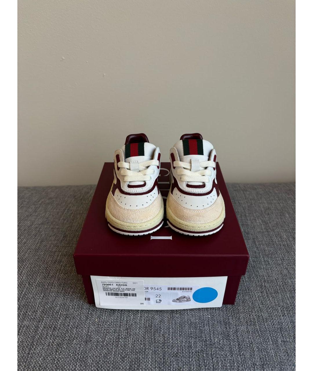 GUCCI KIDS Белые кожаные кеды, фото 5