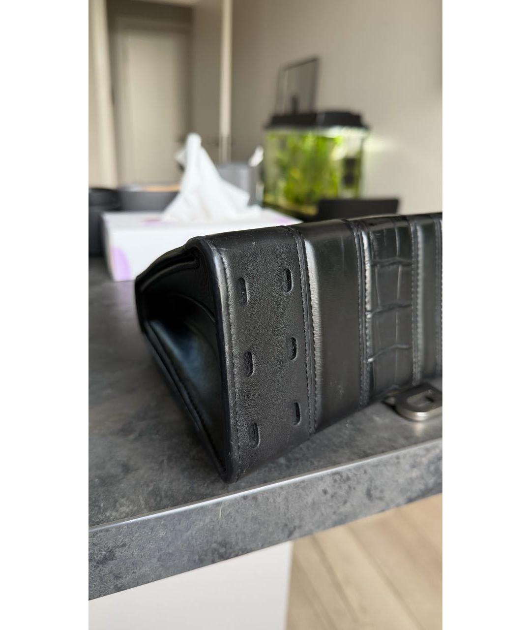 BALENCIAGA Черная кожаная сумка с короткими ручками, фото 8