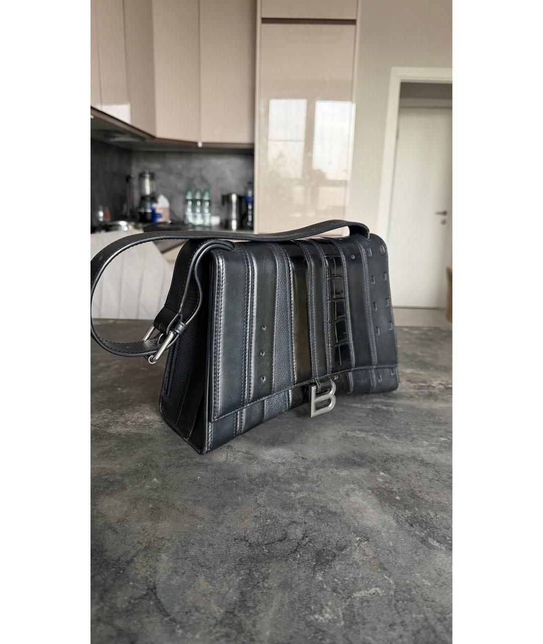 BALENCIAGA Черная кожаная сумка с короткими ручками, фото 2