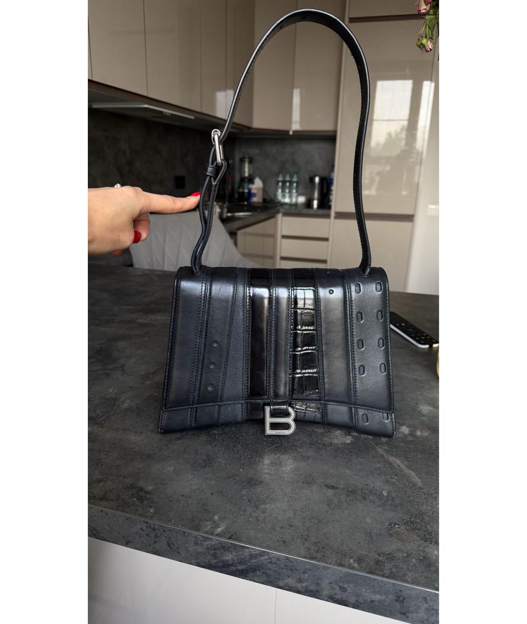 BALENCIAGA Черная кожаная сумка с короткими ручками, фото 9