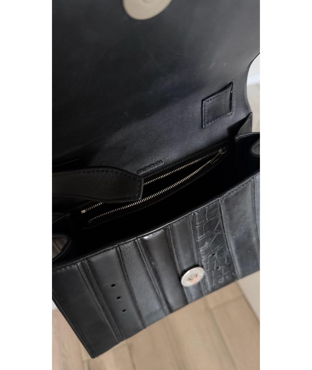 BALENCIAGA Черная кожаная сумка с короткими ручками, фото 4