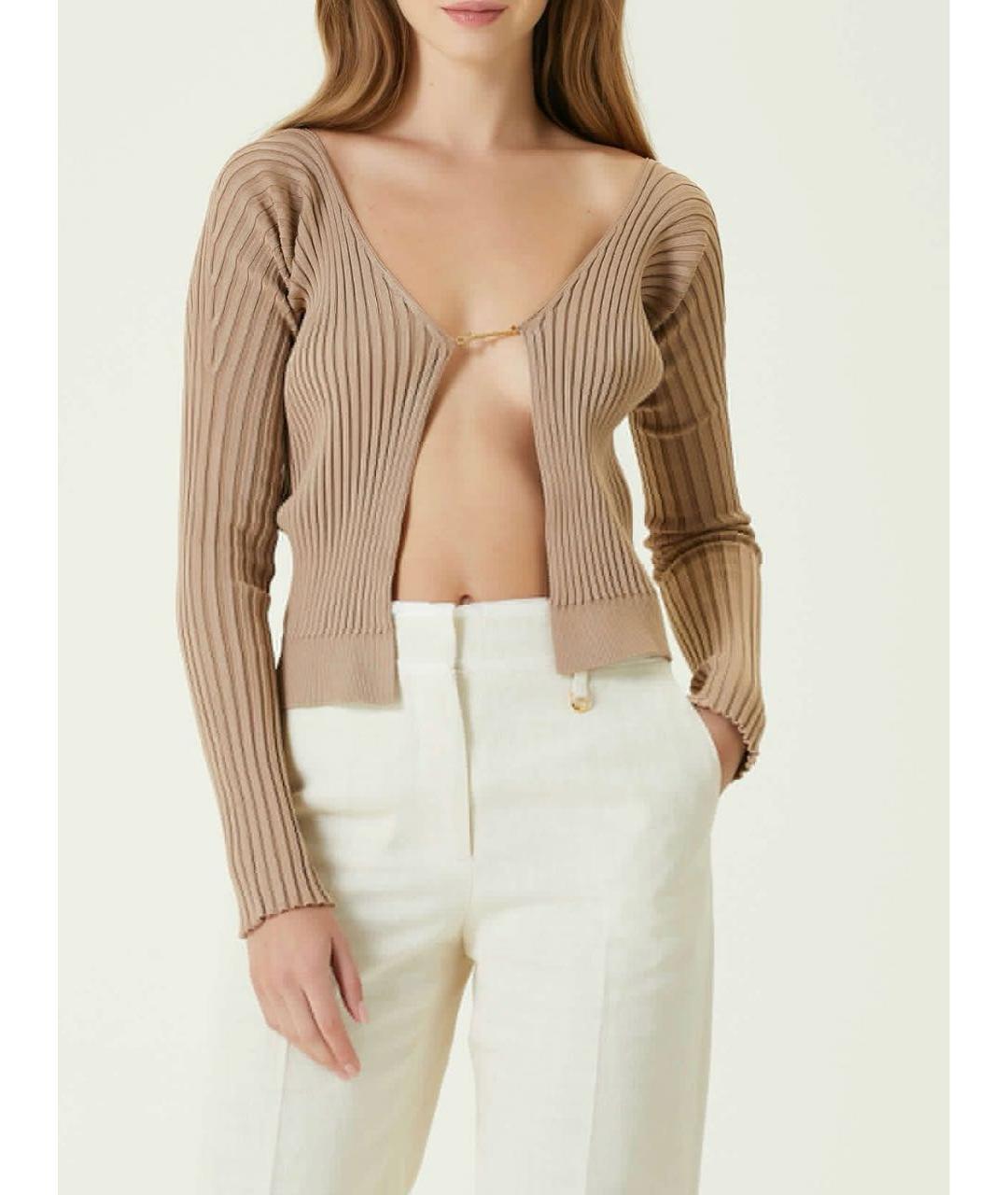 JACQUEMUS Бежевый вискозный кардиган, фото 8